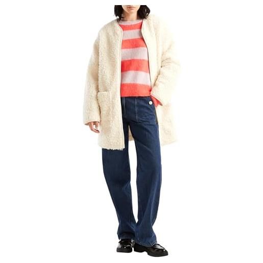 United Colors of Benetton giubbotto 2kradn03w cappotto, bianco panna 0r2, l donna