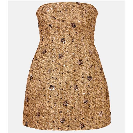 Simkhai abito bustier kit in tweed con paillettes
