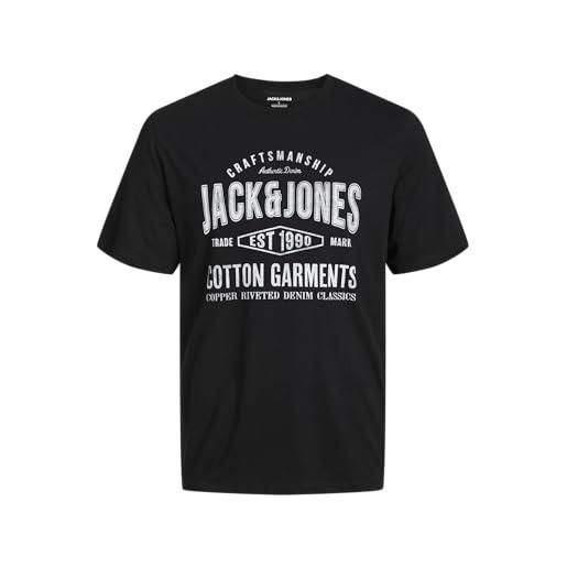 JACK & JONES jjjeans tee ss o-neck t-shirt, nero, s uomo
