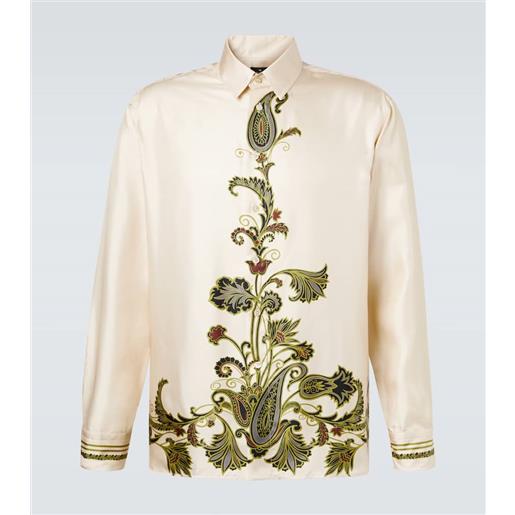 Etro camicia in seta con stampa paisley