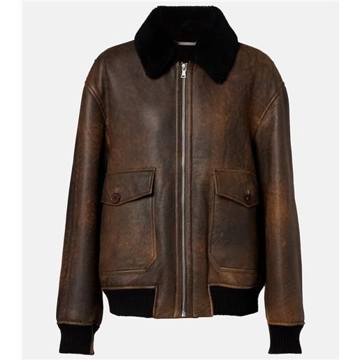 Nour Hammour bomber anton in pelle con shearling