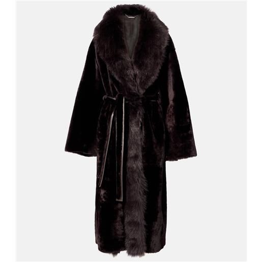 Nour Hammour cappotto a portafoglio isadora in shearling
