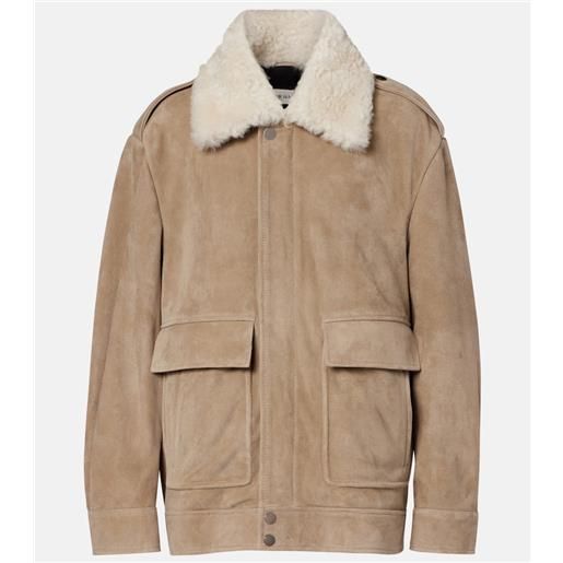 Nour Hammour giacca di drey in suede con shearling