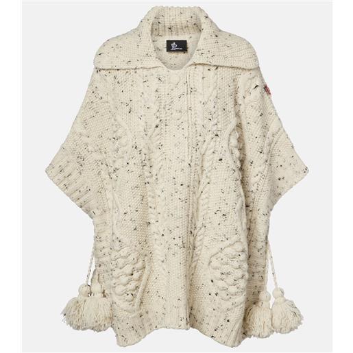 Moncler Grenoble poncho aran in lana