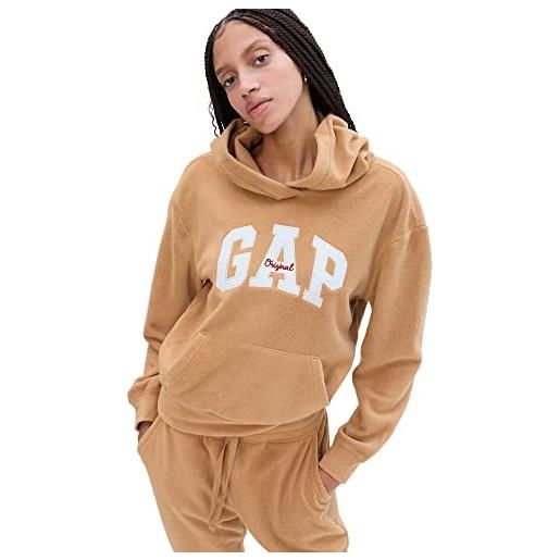 GAP felpa con cappuccio da donna in micropile con logo, campo di cervo, small