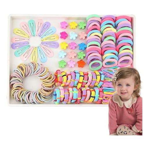 Misaakoeq set regalo per elastici per capelli, per capelli colorati, set di per capelli per ragazze, fasce elastiche per capelli porta coda di cavallo, set di per capelli
