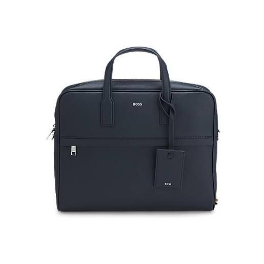 BOSS borsa portadocumenti lavorata con logo stampato, blu scuro
