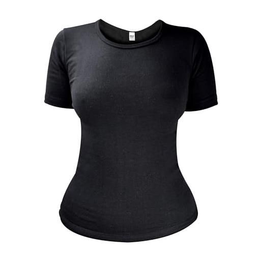 HEAT HOLDERS - donna maglietta termica con manica corta | intimo termico per invernale (40-42, nero)