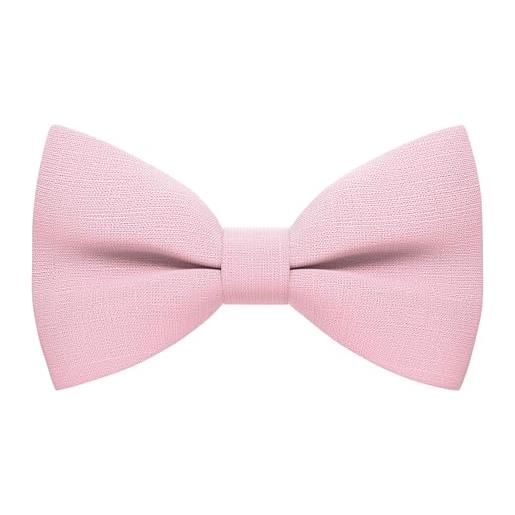 Bow Tie House linen classic pre-ied bow tie formal solid tuxedo, by, rosa cipria, s