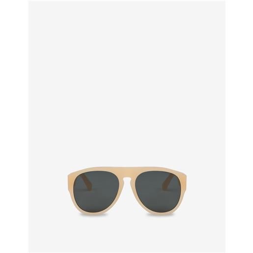 Moschino - occhiali da sole con lenti verdi - avorio