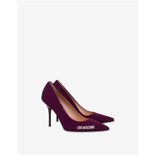 Love Moschino - décolleté in neoprene rubber logo - viola