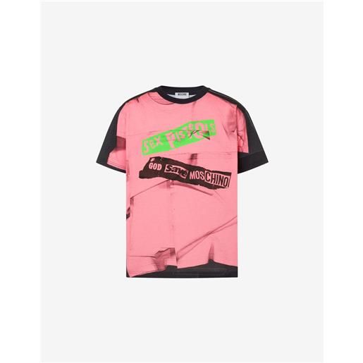 Moschino - limited edition t-shirt in jersey di cotone organico - rosa