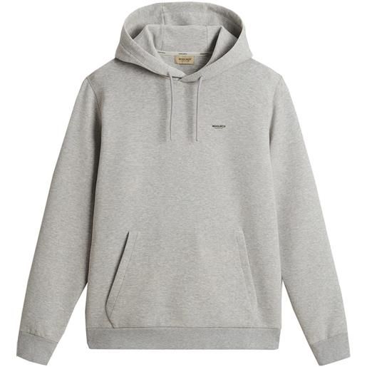 WOOLRICH felpa cappuccio logo interlock