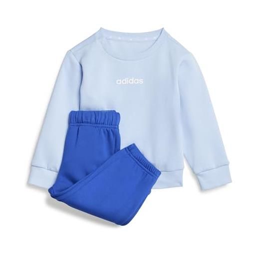adidas unisex - bimbi 0-24 essentials linear logo jogger, glow blue/white, 2-3 years