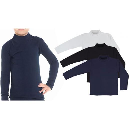 Mediawave Store pack 4 lupetti termici bambino wifer mezzo collo vka31 felpato manica lunga 8/10 anni