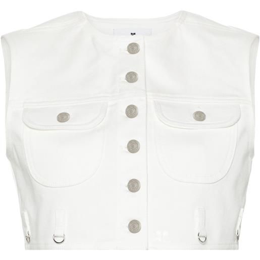 Courrèges top denim crop - bianco