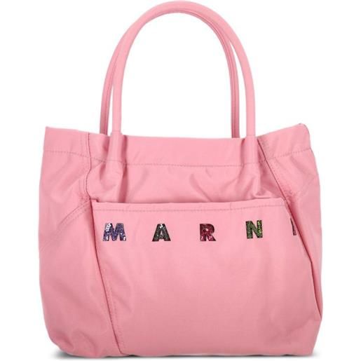 Marni Kids borsa tote con paillettes - rosa