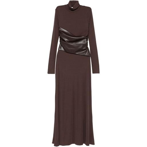 Nanushka abito lungo a collo alto - marrone