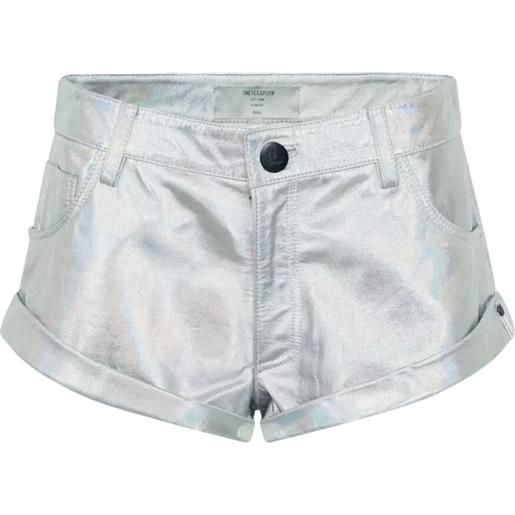 One Teaspoon shorts in pelle con risvolto - argento