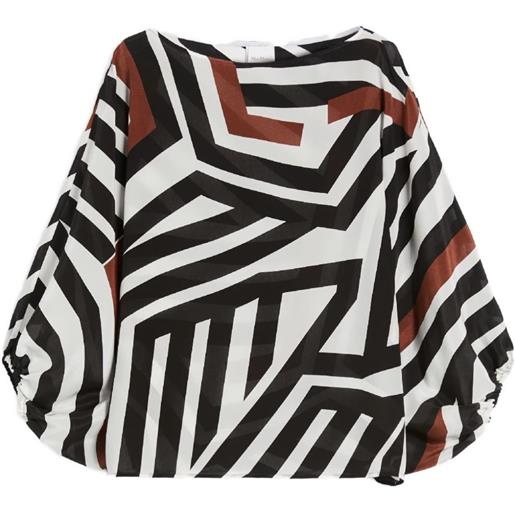 Max Mara blusa camino asimmetrica a righe - nero