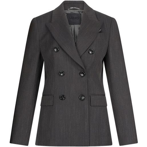 LIU JO giacca gessata doppiopetto - grigio