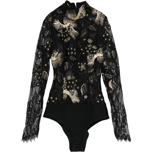 MITILIANE COUTURE body con ricamo - nero