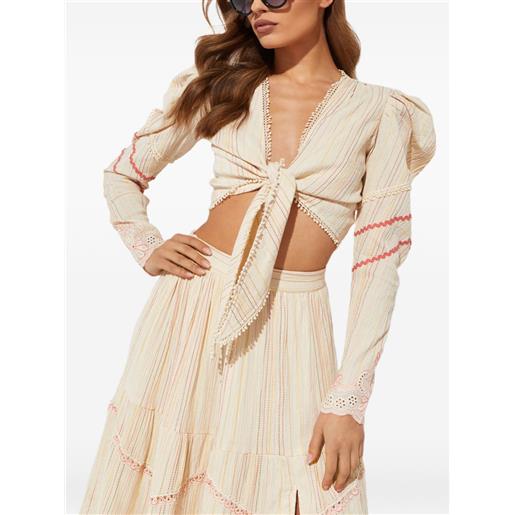Hemant And Nandita blusa con maniche a palloncino - toni neutri