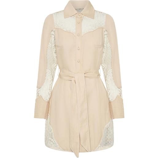 IXIAH abito corto con ricamo in pizzo - toni neutri