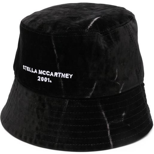 Stella McCartney cappello bucket con logo ricamato - nero