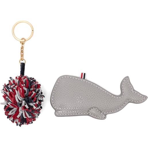 Thom Browne portachiavi puffy whale - grigio
