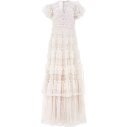 Needle & Thread abito vivian con paillettes - bianco