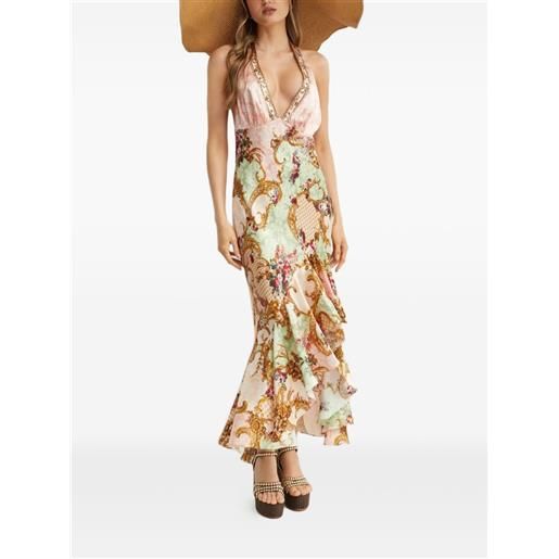 Camilla abito midi con scollo a v - toni neutri