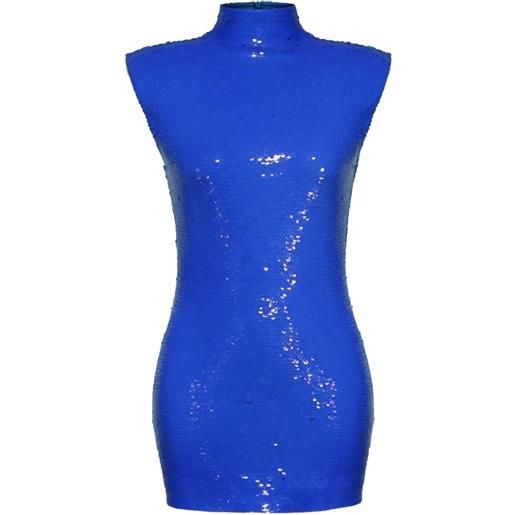 Nuè abito corto con paillettes - blu