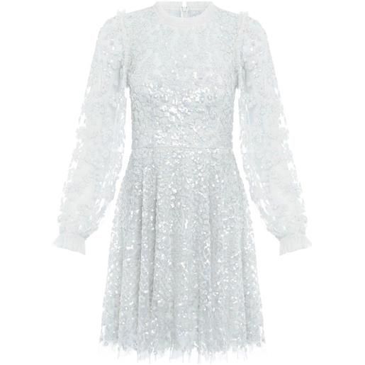 Needle & Thread abito seren a fiori con paillettes - blu