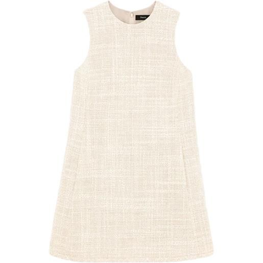 Theory abito smanicato corto in tweed - toni neutri