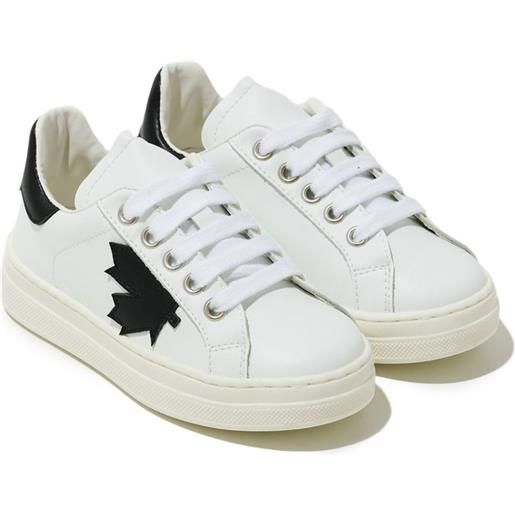 DSQUARED2 KIDS sneakers con logo e lacci - bianco