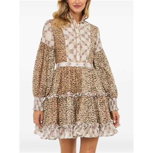 IXIAH abito corto euphoric - marrone