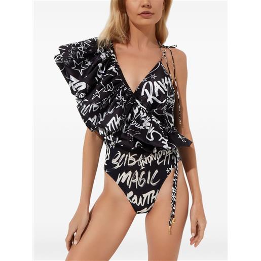 Camilla body con ruches - nero