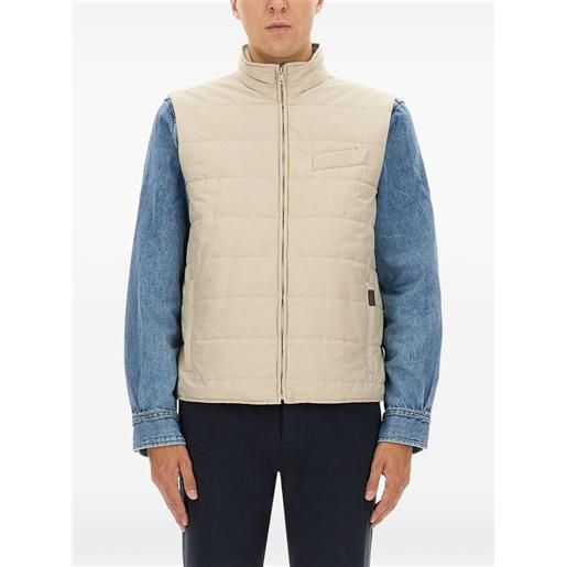 Fay gilet trapuntato con zip - toni neutri