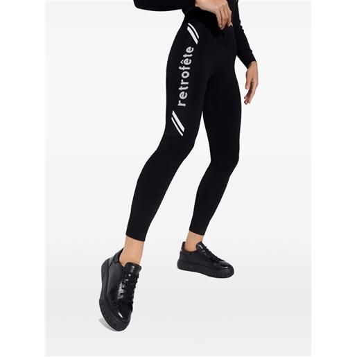 Retrofête leggings sloanne con logo - nero