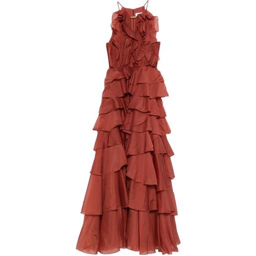 Aje abito lungo cleo con ruches - arancione