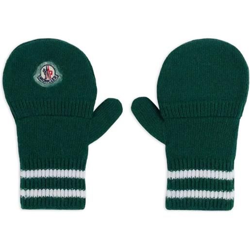 Moncler Enfant muffole con dettaglio a righe - verde