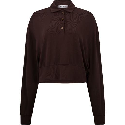 Aya Muse polo con bottoni - marrone