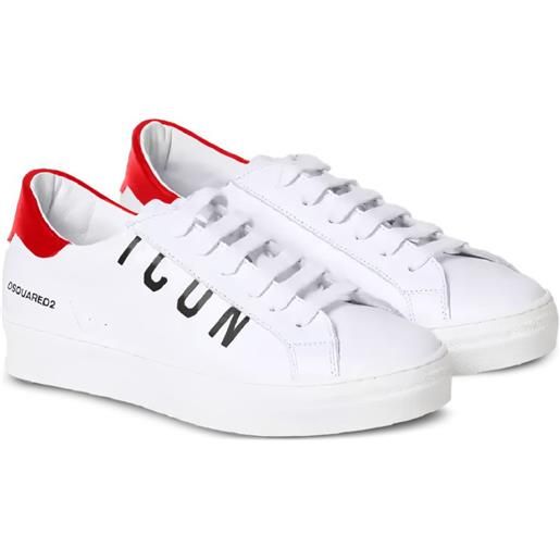 DSQUARED2 KIDS sneakers iconic in pelle - bianco