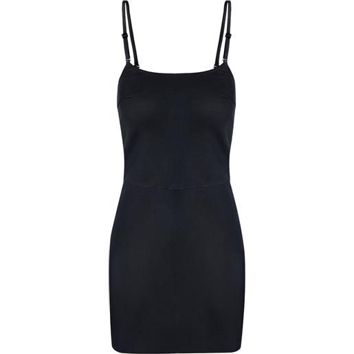 Manokhi abito corto con spalline regolabili - nero