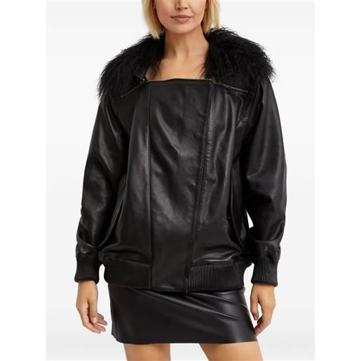 Manokhi giacca maira con colletto rimovibile - nero