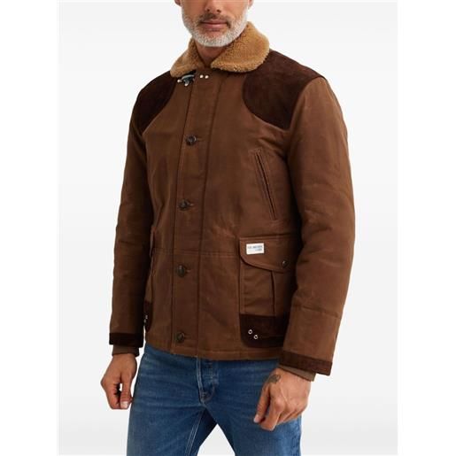 Fay giacca con colletto in shearling - marrone