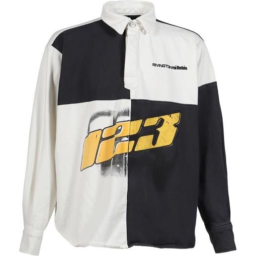RRR123 polo con design color-block - bianco