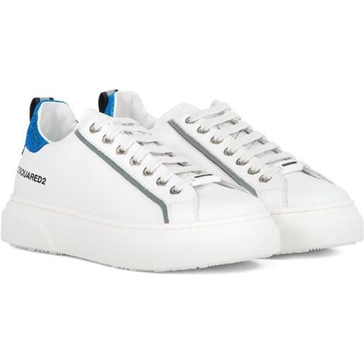 DSQUARED2 KIDS sneakers con glitter - bianco