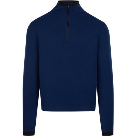 Aztech Mountain maglione angus con mezza zip - blu